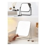 Gümüş Renk Ayarlanabilir KARE Metal Ayaklı Masa Üstü Makyaj Aynası –360° Döner,Dekoratif Tasarım