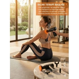 SONX Şarjlı Masaj Tabancası - Boyun Sırt ve Kas Ağrıları İçin Sıcak Soğuk Başlıklı Masaj Aleti - Sporcu Masaj Gun