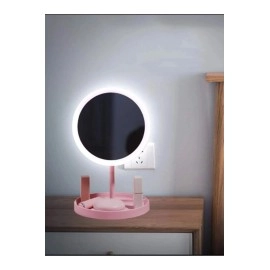 SONX  Dokunmatik Led Işıklı Usb Li Yuvarlak Masa Üstü Makyaj Aynası Makyaj Aynası Ledli