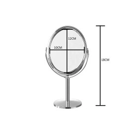 sonx Oval Masaüstü Ayaklı 360° Dönebilen çift taraflı büyüteçli krom ayna 18X10cm
