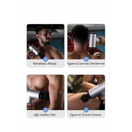 Yeni Nesil Masaj Tabancası 4 Başlıklı Sporcu Şarjlı Kablosuz Bacak Ayak Masaj Aleti Tabancası