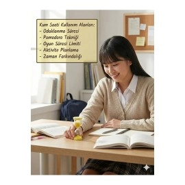 10 Dakika Mor Kum Saati Dekoratif Zamanlayıcı Mutfak Ders ve Çocuk Oyun Süre Ölçer