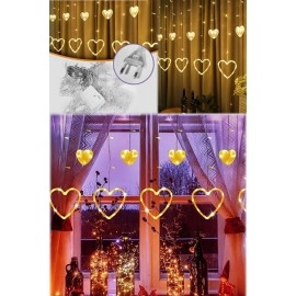 Asılabilir Sarkım Ledli Kalpli Modlu Dekoratif Ev Oda Bahçe Aydınlatma Sarkıtma Ledi