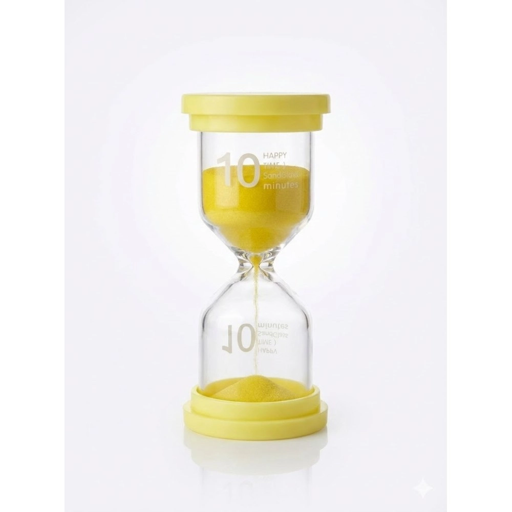 10 Dakika Sarı Kum Saati Dekoratif Zamanlayıcı Mutfak Ders ve Çocuk Oyun Süre Ölçer