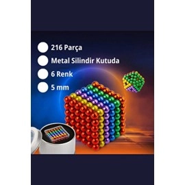 216 Adet 5mm Manyetik Top Seti Sihirli Miknatisli Küp Yapi Oyuncak Stres Rahatlama Eglenceli