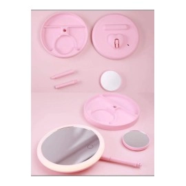 SONX  Dokunmatik Led Işıklı Usb Li Yuvarlak Masa Üstü Makyaj Aynası Makyaj Aynası Ledli