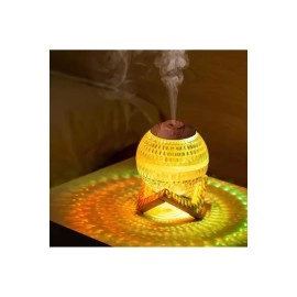 sonx Renkli Kristal Küre Tasarımlı LED Işıklı Hava Nemlendirici – Sessiz Çalışma ve Ahşap Desenli Kapak