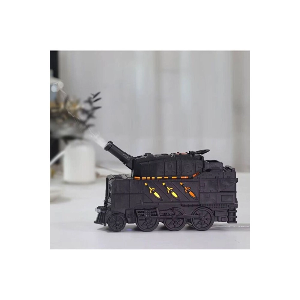 sonx Buhar Efektli Zırhlı Tren Tasarımlı Aromaterapi Hava Nemlendirici – LED Işıklı, Sessiz ve USB Şarjlı