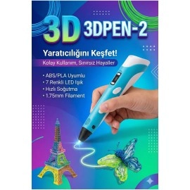 Yaratıcı 3D Kalem Seti Üç Boyutlu Çizim Kalemi LCD Ekranlı ABS/PLA Filament Uyumlu