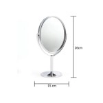SONX Oval Masaüstü Ayaklı 360° Dönebilen, İşyeri, Seyahat İçin Mini Krom Ayna 15X25CM
