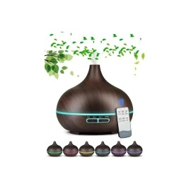 SONX Aroma Difüzörü Gece Işığı 7 Led Hava Nemlendirici Kumandalı Buhar Makinesi 500 ml (koyu kahverengi)