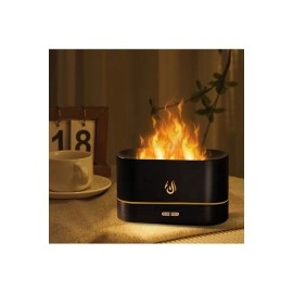 Alev Efektli Ultrasonik Hava Nemlendirici – Sessiz, Otomatik Kapanma, LED Işıklı Aroma Difüzör
