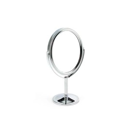 SONX Oval Masaüstü Ayaklı 360° Dönebilen, İşyeri, Seyahat İçin Mini Krom Ayna 15X25CM
