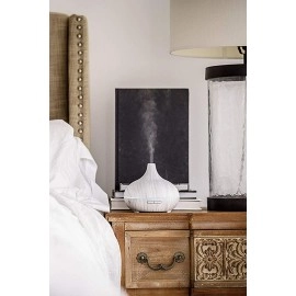 Aroma Difüzör Gece Işığı BEYAZ PARKE DESEN 7 Led Nemlendirici Kumandalı 550 ml Buhar Makinesi