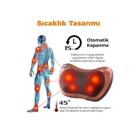 sonx Boyun Yoğurmalı Ve Isıtmalı Çok Fonksiyonlu Masaj Yastığı-8 Toplu Sırt, Bel, Bacak Masaj Aleti