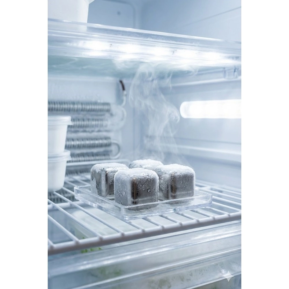 Paslanmaz Çelik Buz Küpü 4'lü Set Metal Soğutucu Küpler İçecek Tadını Bozmayan