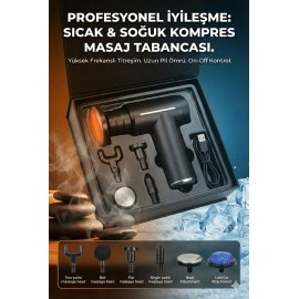 SONX Şarjlı Masaj Tabancası - Boyun Sırt ve Kas Ağrıları İçin Sıcak Soğuk Başlıklı Masaj Aleti - Sporcu Masaj Gun