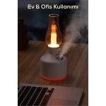 Vintage Alev Efektli Gece Lambalı Hava Nemlendirici – Ayarlanabilir Işık ve Buhar Gücü
