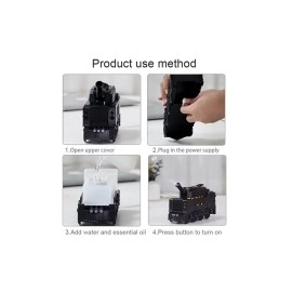 sonx Buhar Efektli Zırhlı Tren Tasarımlı Aromaterapi Hava Nemlendirici – LED Işıklı, Sessiz ve USB Şarjlı