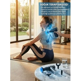 SONX Şarjlı Masaj Tabancası - Boyun Sırt ve Kas Ağrıları İçin Sıcak Soğuk Başlıklı Masaj Aleti - Sporcu Masaj Gun