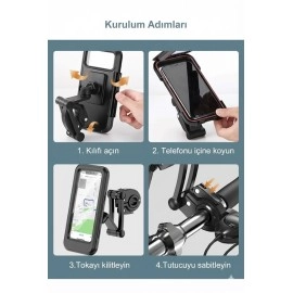 Motosiklet Bisiklet Su Geçirmez Manyetik Telefon Tutucu Gidon Navigasyon Kılıfı