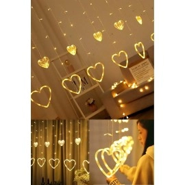 Asılabilir Sarkım Ledli Kalpli Modlu Dekoratif Ev Oda Bahçe Aydınlatma Sarkıtma Ledi