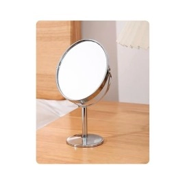 sonx Oval Masaüstü Ayaklı 360° Dönebilen çift taraflı büyüteçli krom ayna 18X10cm