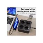 Aşırı Yük Koruyucu Avrupa Soket Kartı Tip-C Usb 2 m Uzatma Kablosu  Emniyet Anahtarı ile