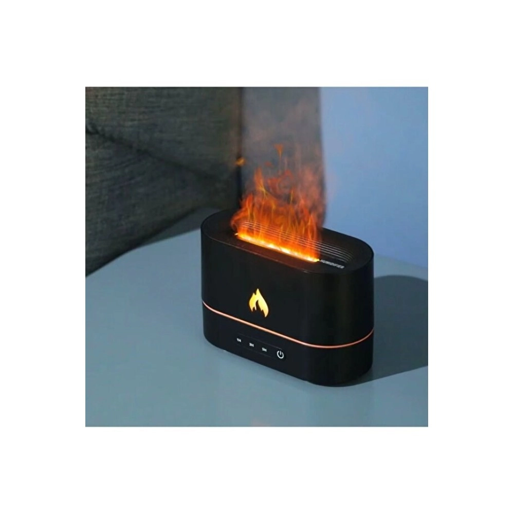 Alev Efektli Ultrasonik Hava Nemlendirici – Sessiz, Otomatik Kapanma, LED Işıklı Aroma Difüzör