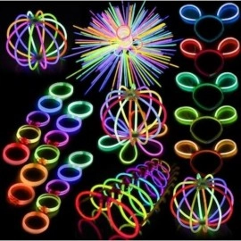 100 Adet Fosforlu Glow Stick Parti Seti Işıklı Bileklik Kolye ve Eğlence Çubukları Neon