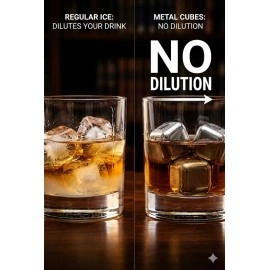 Paslanmaz Çelik Buz Küpü 4'lü Set Metal Soğutucu Küpler İçecek Tadını Bozmayan