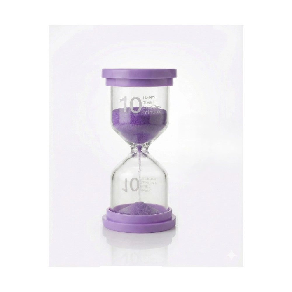 10 Dakika Mor Kum Saati Dekoratif Zamanlayıcı Mutfak Ders ve Çocuk Oyun Süre Ölçer