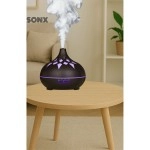 sonx Aroma Difüzör Gece Işığı 7 Led DESENLİ Nemlendirici Kumandalı Buhar Makinesi 550 ml